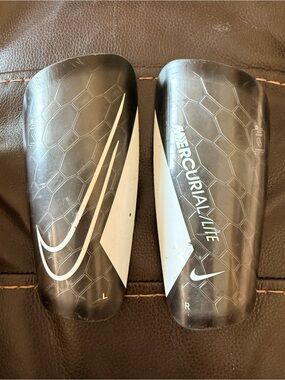 Nike Mercurial Lite Black and White Soccer Shin Guards